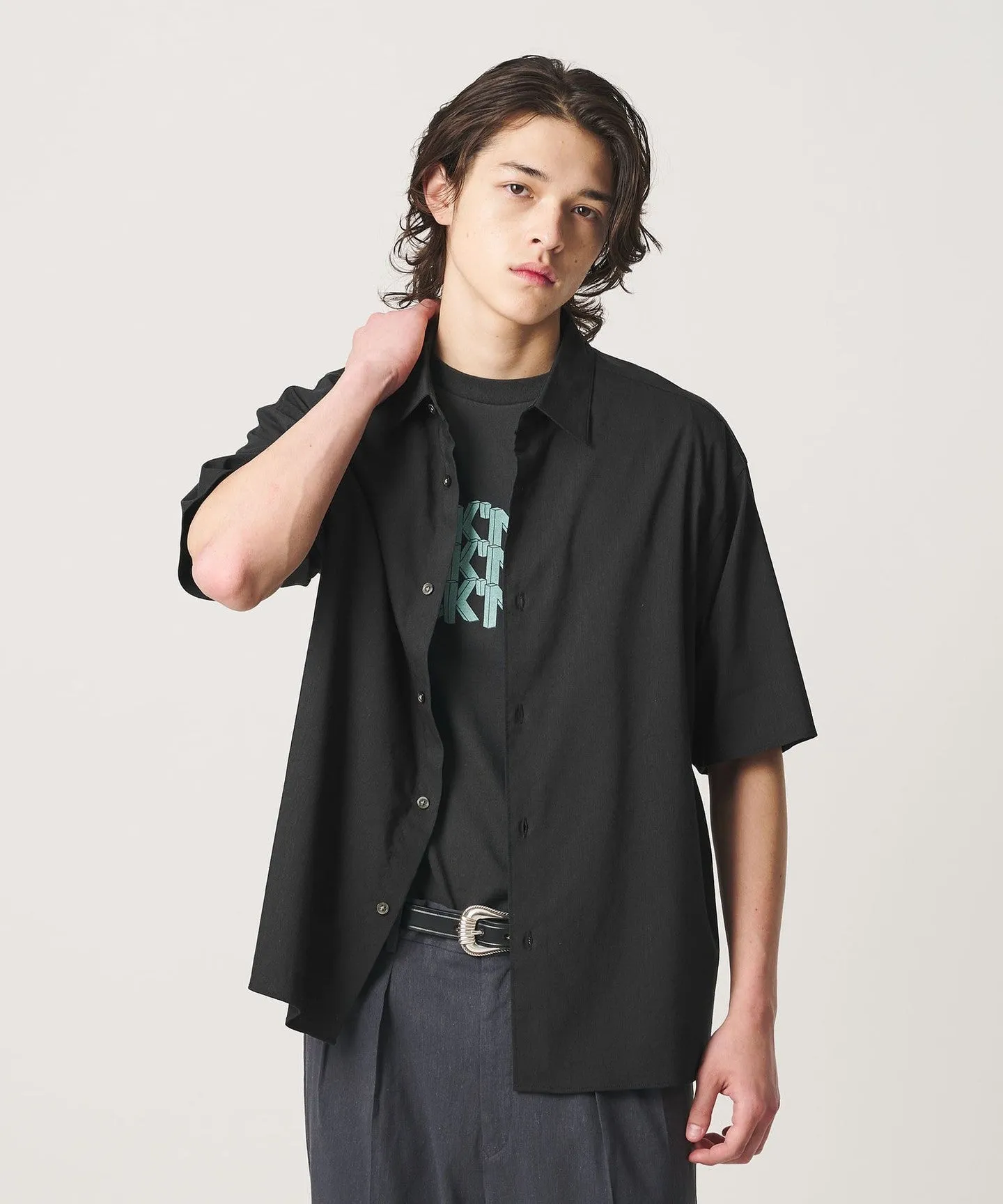 タンブル リネン スクエア シャツ GRANDE型 sold by United Arrows product image thumbnail 5