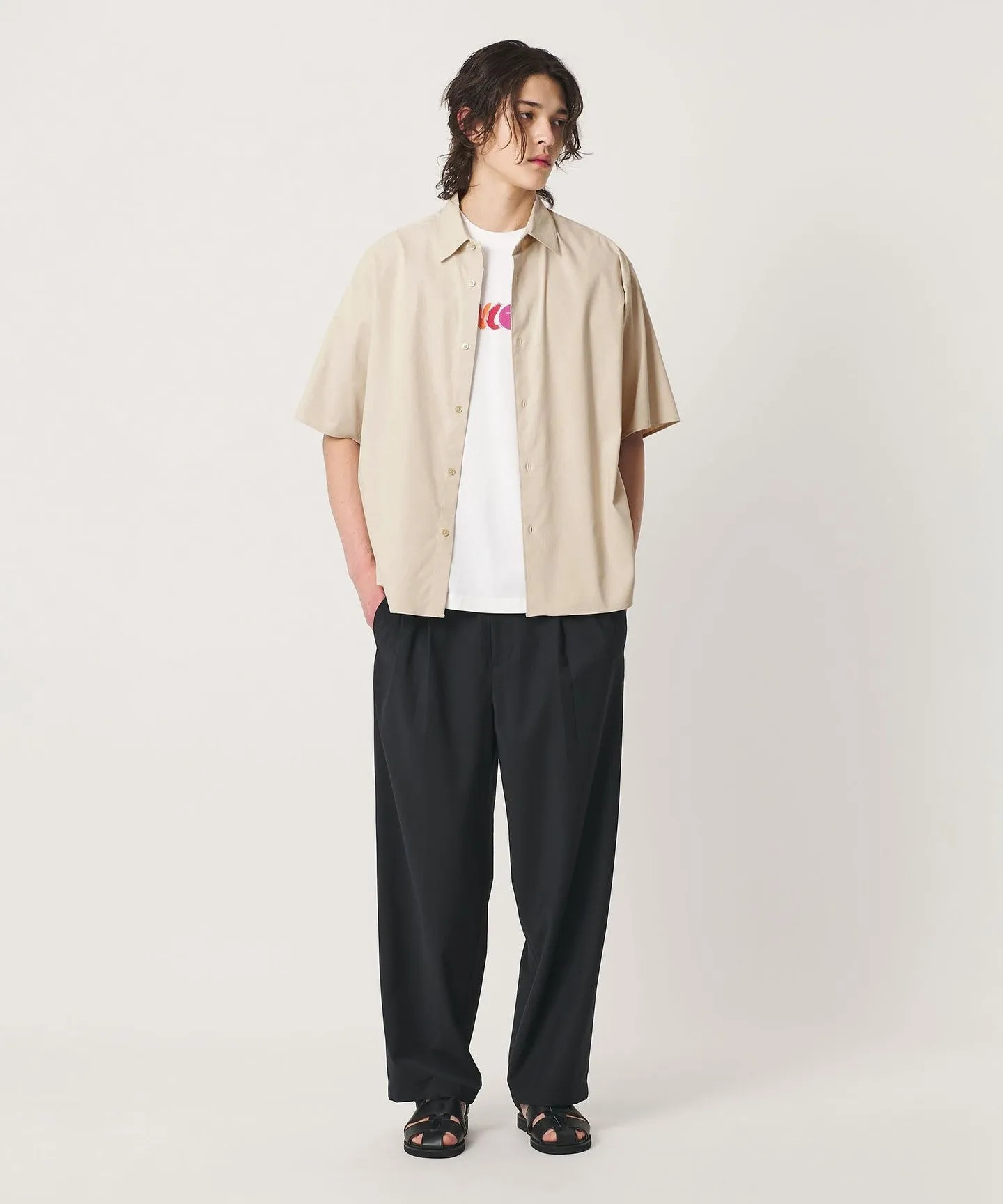 タンブル リネン スクエア シャツ GRANDE型 sold by United Arrows product image thumbnail 4