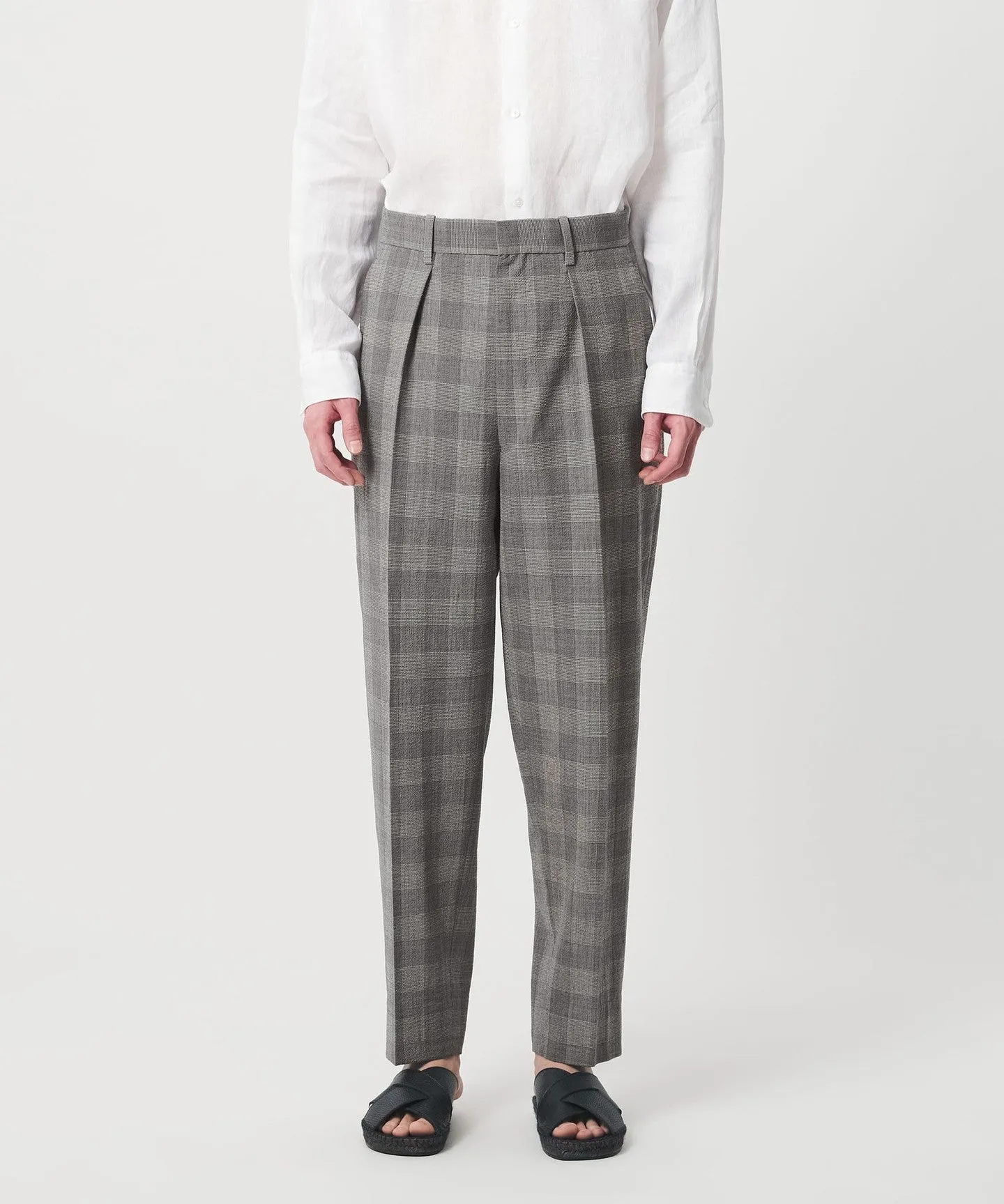 <SOVEREIGN> グレンチェック 1プリーツ スラックス RELAX MODEL sold by United Arrows product image thumbnail 3