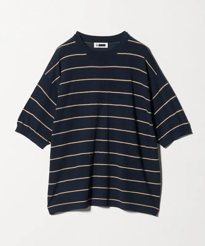 [H]スリーク ウール ボーダー クルーネック ショートスリーブ made by United Arrows