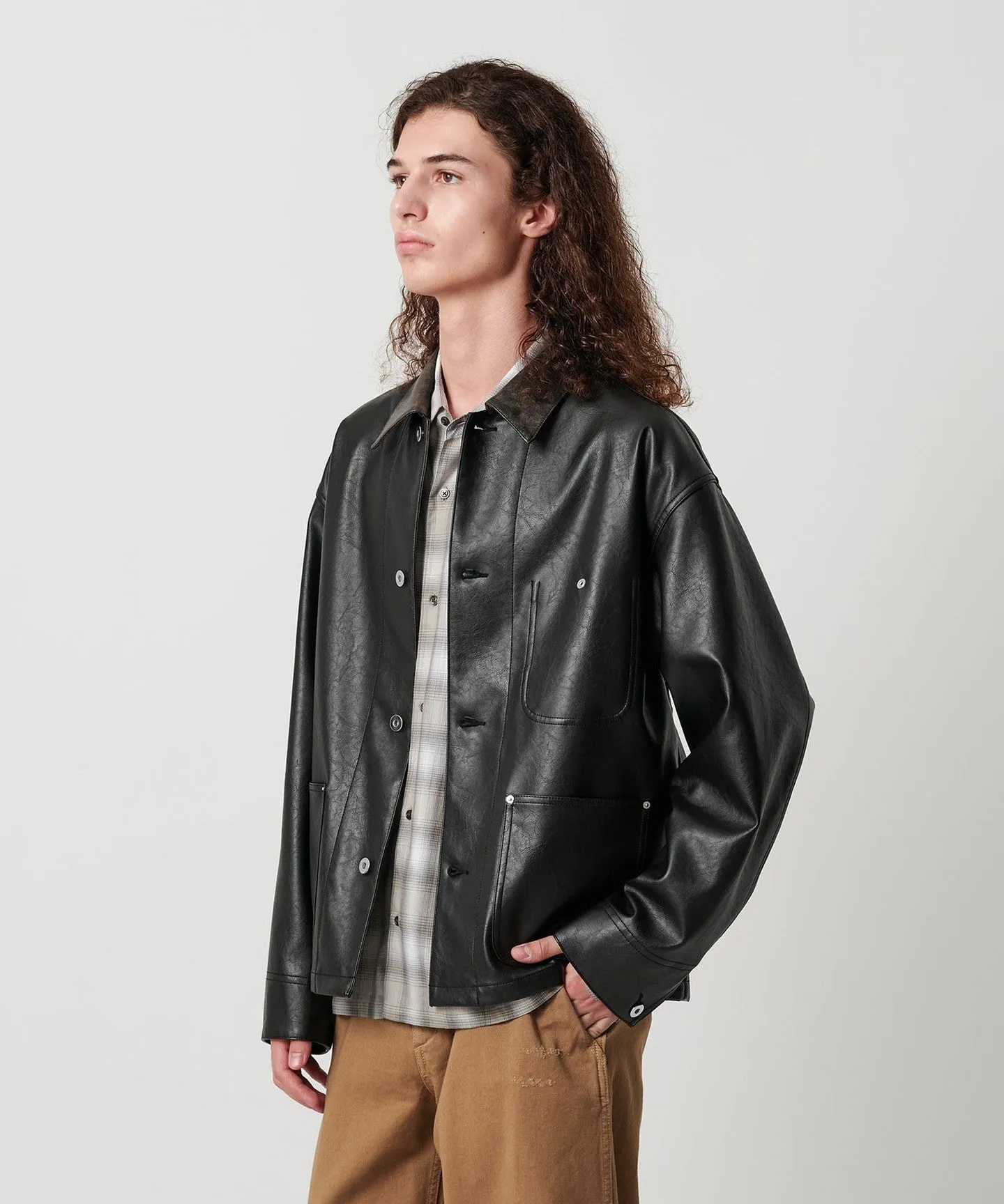 レザーライク クロップド カバーオール sold by United Arrows product image thumbnail 5