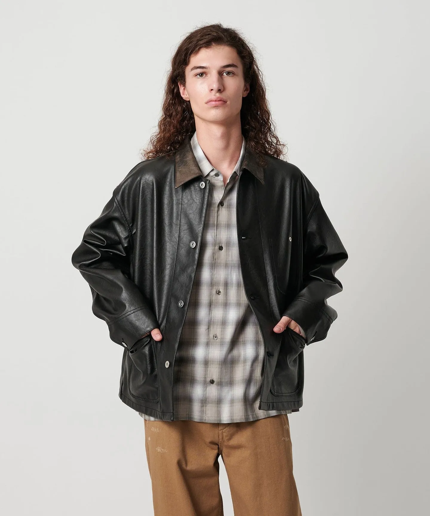 レザーライク クロップド カバーオール sold by United Arrows product image thumbnail 4