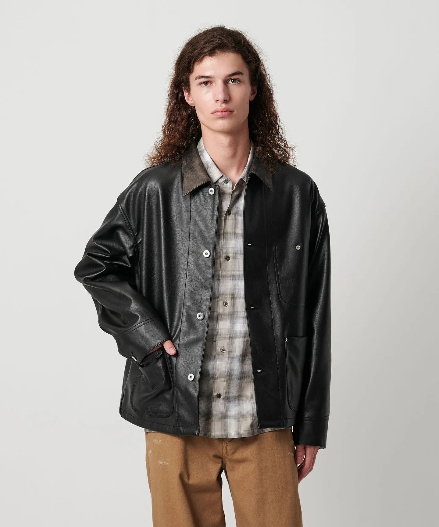 レザーライク クロップド カバーオール sold by United Arrows product image thumbnail 3