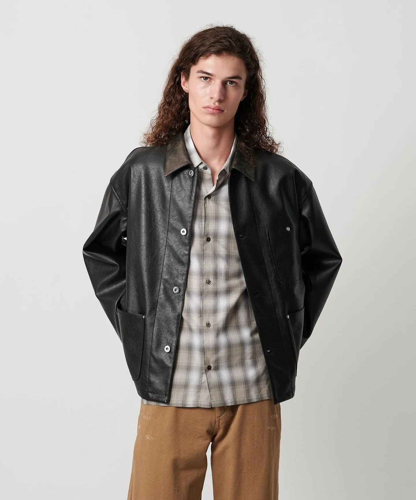 レザーライク クロップド カバーオール sold by United Arrows product image thumbnail 2