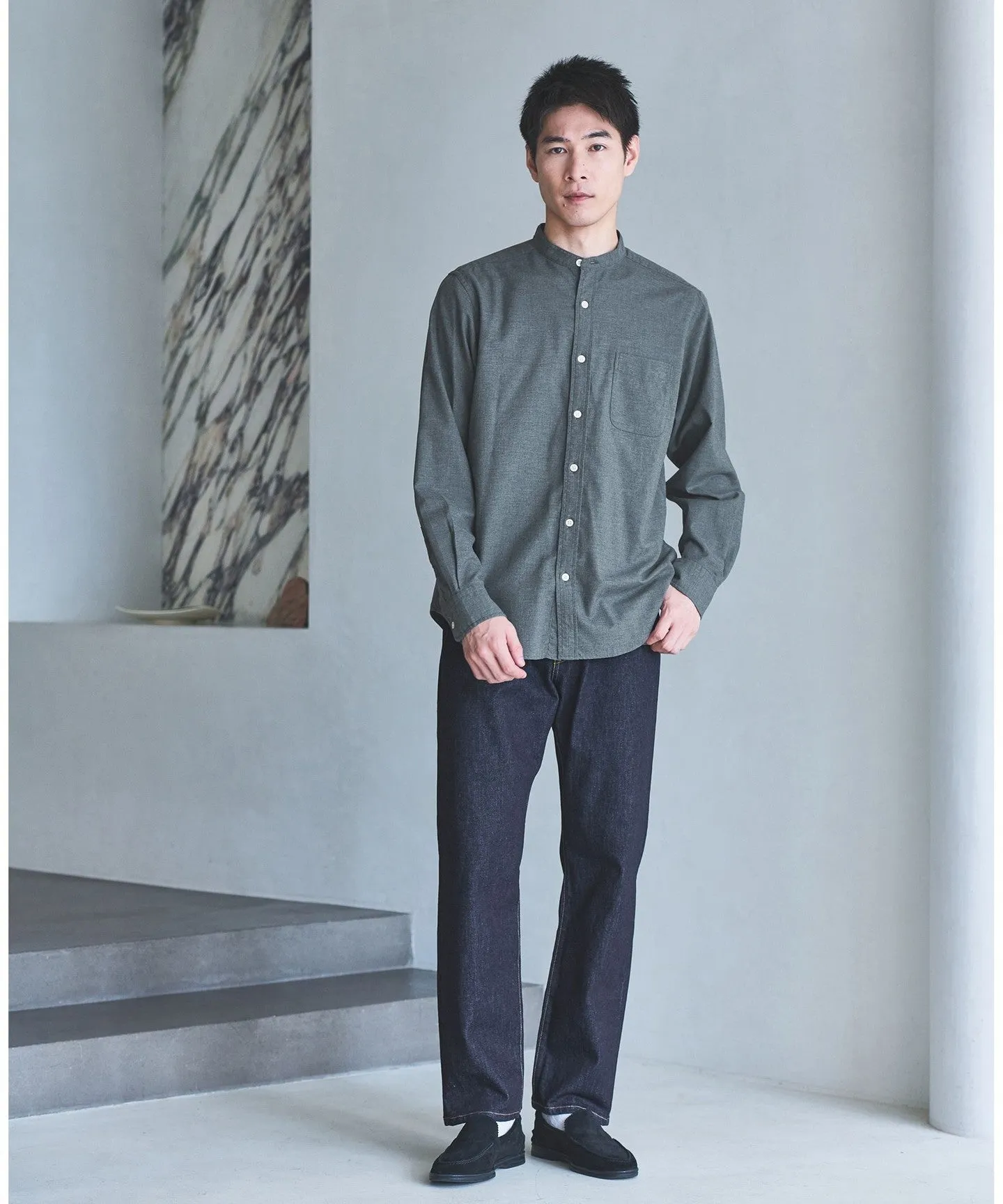 ナチュラルフィット バンドカラー シャツ sold by United Arrows product image thumbnail 5