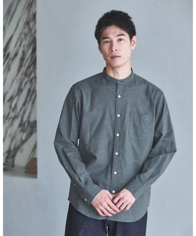 ナチュラルフィット バンドカラー シャツ made by United Arrows
