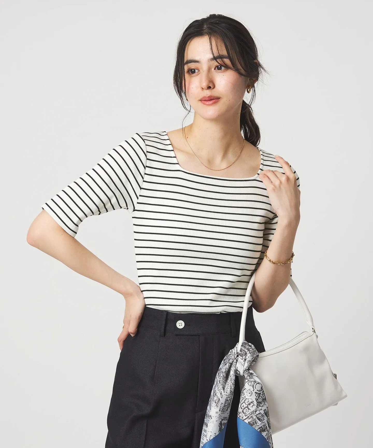 ブライトリブ スクエアネック 5分袖 プルオーバー カットソー sold by United Arrows product image thumbnail 5