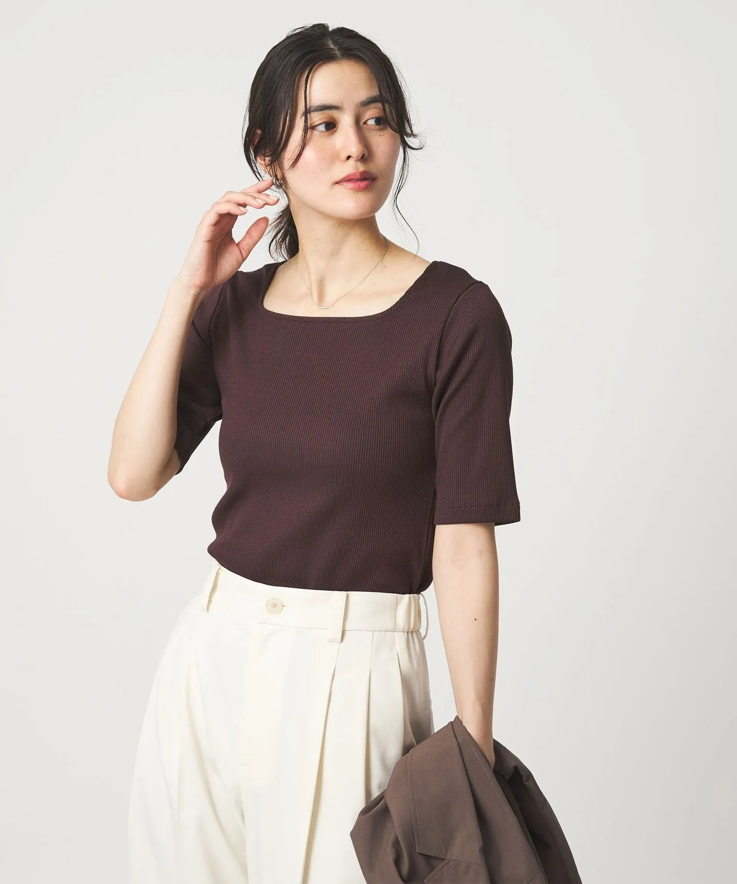 ブライトリブ スクエアネック 5分袖 プルオーバー カットソー sold by United Arrows product image thumbnail 3