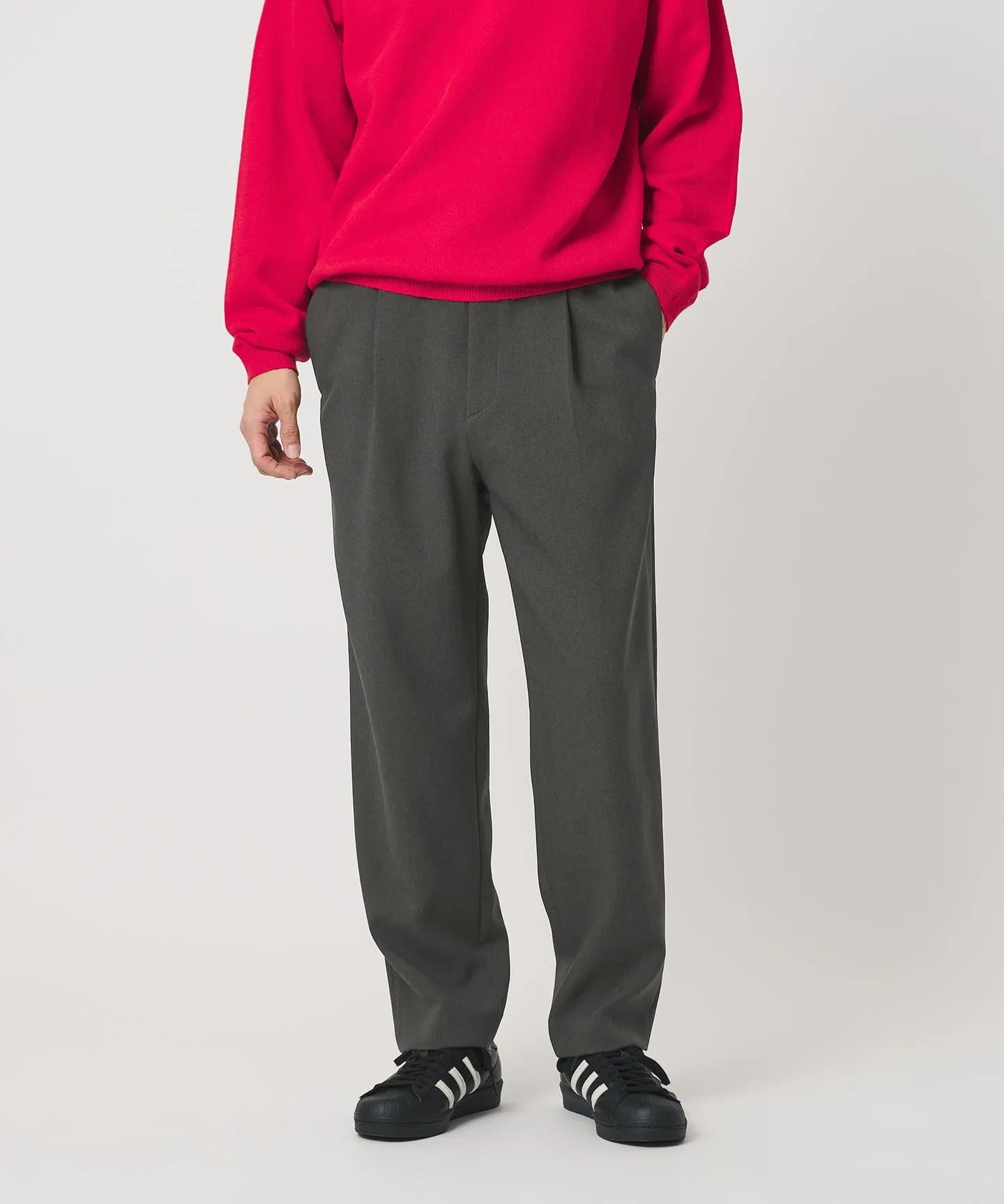 メランジ ダブルクロス 1プリーツ アジャスト パンツ NO.7 sold by United Arrows