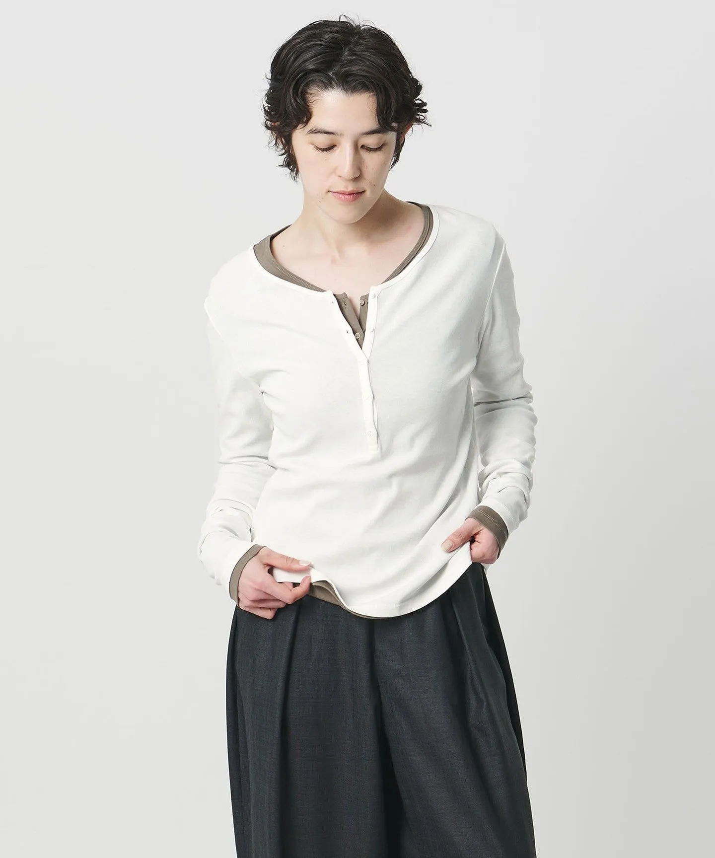 <MARW UNITED ARROWS>ヘンリーネック ロングスリーブ カットソー 接触冷感 sold by United Arrows product image thumbnail 2