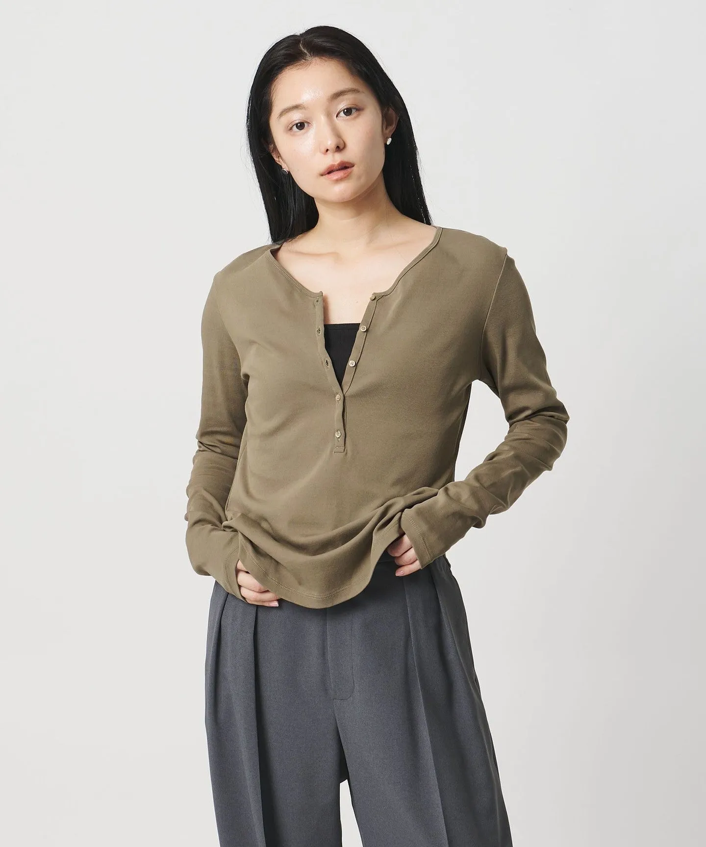 <MARW UNITED ARROWS>ヘンリーネック ロングスリーブ カットソー 接触冷感 sold by United Arrows product image thumbnail 3