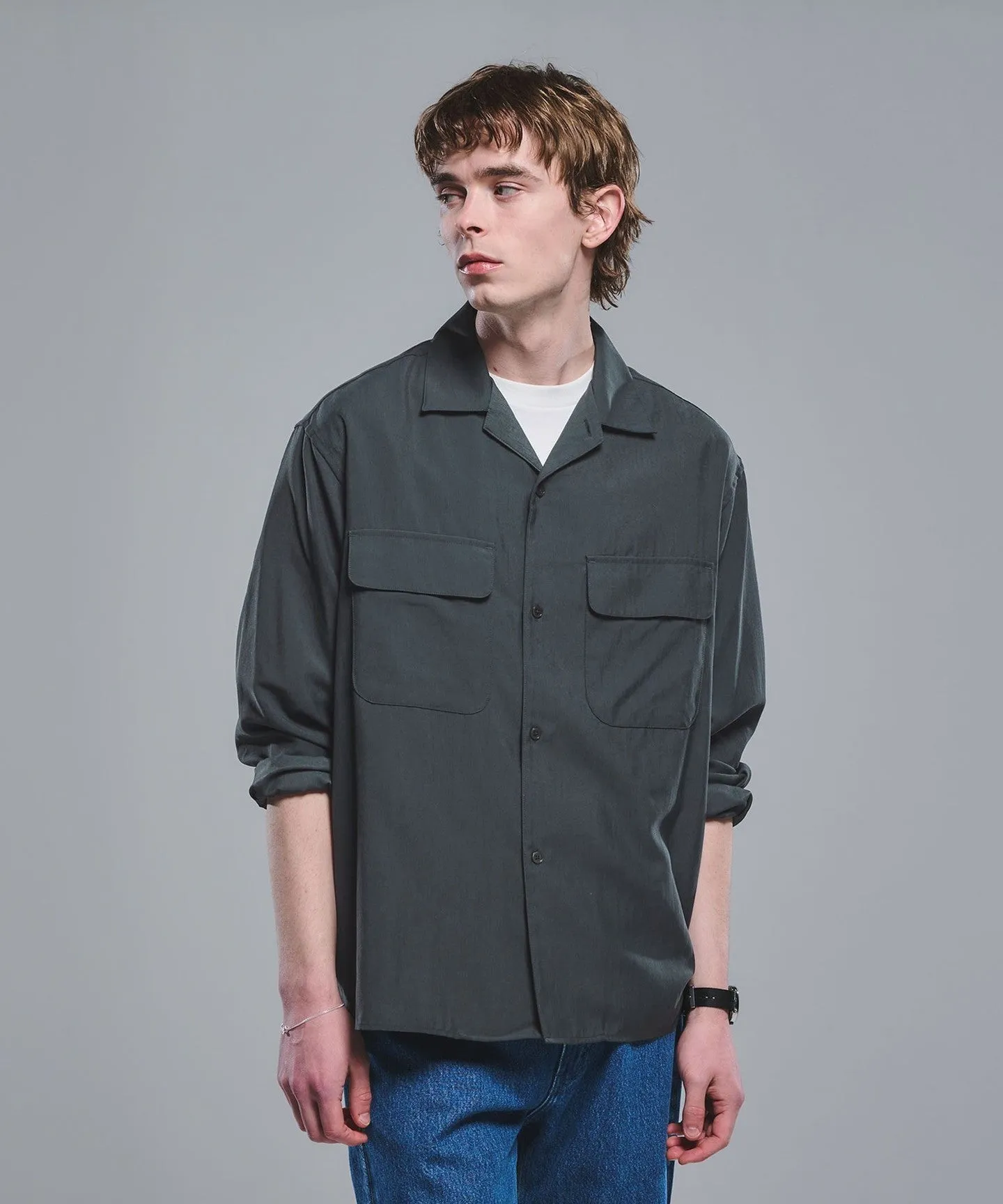 ナイロン ツイル オープンカラー シャツ ブルゾン -撥水- sold by United Arrows product image thumbnail 3