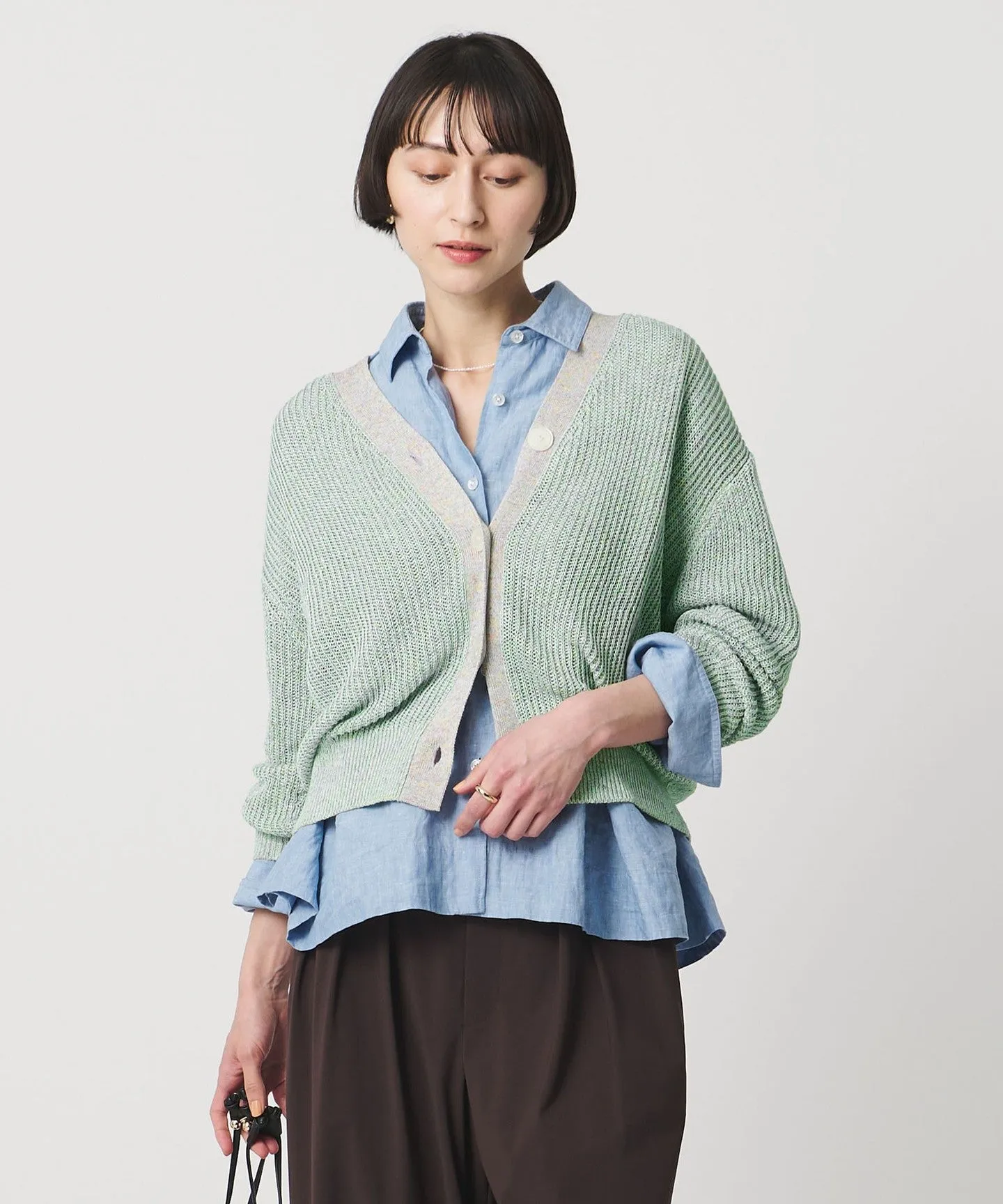 カラーヤーン Vネック カーディガン ‐ウォッシャブル‐ sold by United Arrows product image thumbnail 3