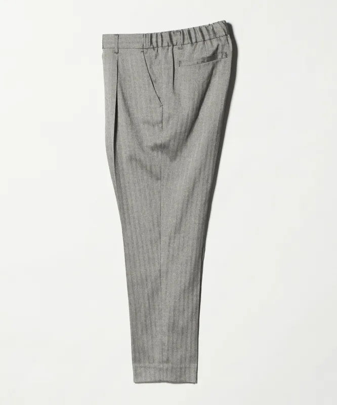 【別注】[NUMBER M] ヘリンボーン 1プリーツ スラックス made by United Arrows