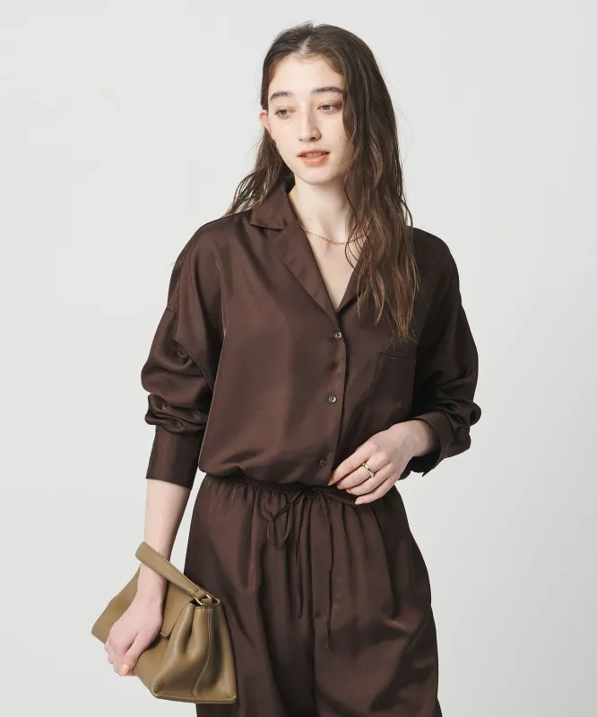 シルクライク オープンカラー シャツ made by United Arrows