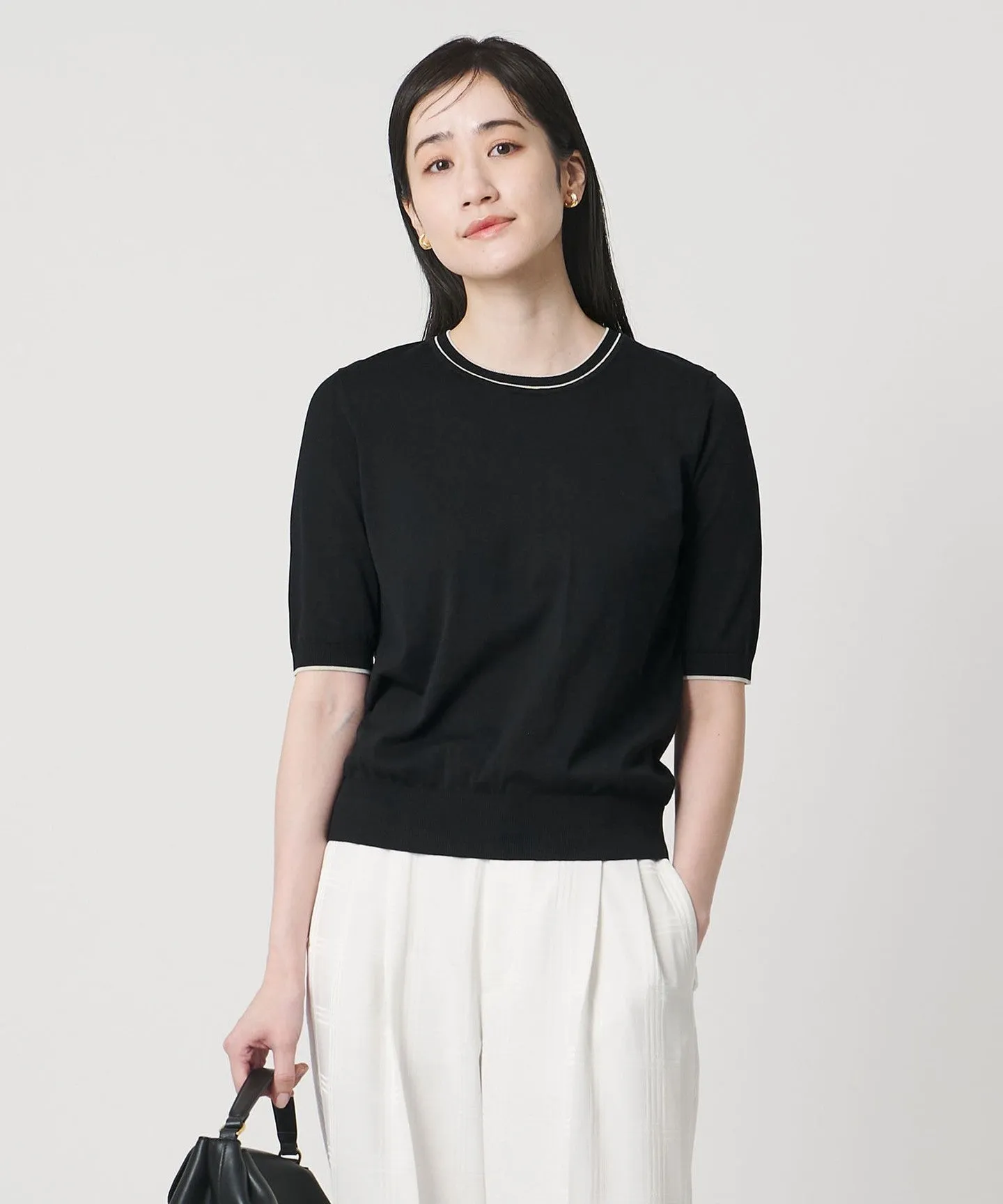 18G ハーフスリーブ クルーネックニット ‐ウォッシャブル‐ sold by United Arrows product image thumbnail 3