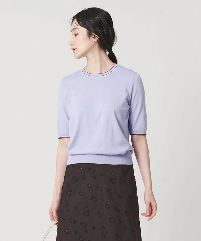 18G ハーフスリーブ クルーネックニット ‐ウォッシャブル‐ made by United Arrows