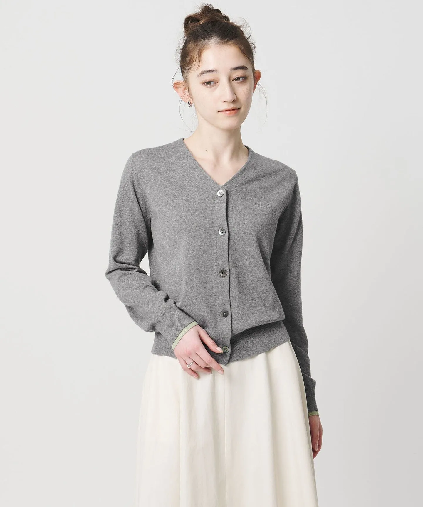エンブロイダリー バイカラー カーディガン ‐ウォッシャブル‐ sold by United Arrows product image thumbnail 2