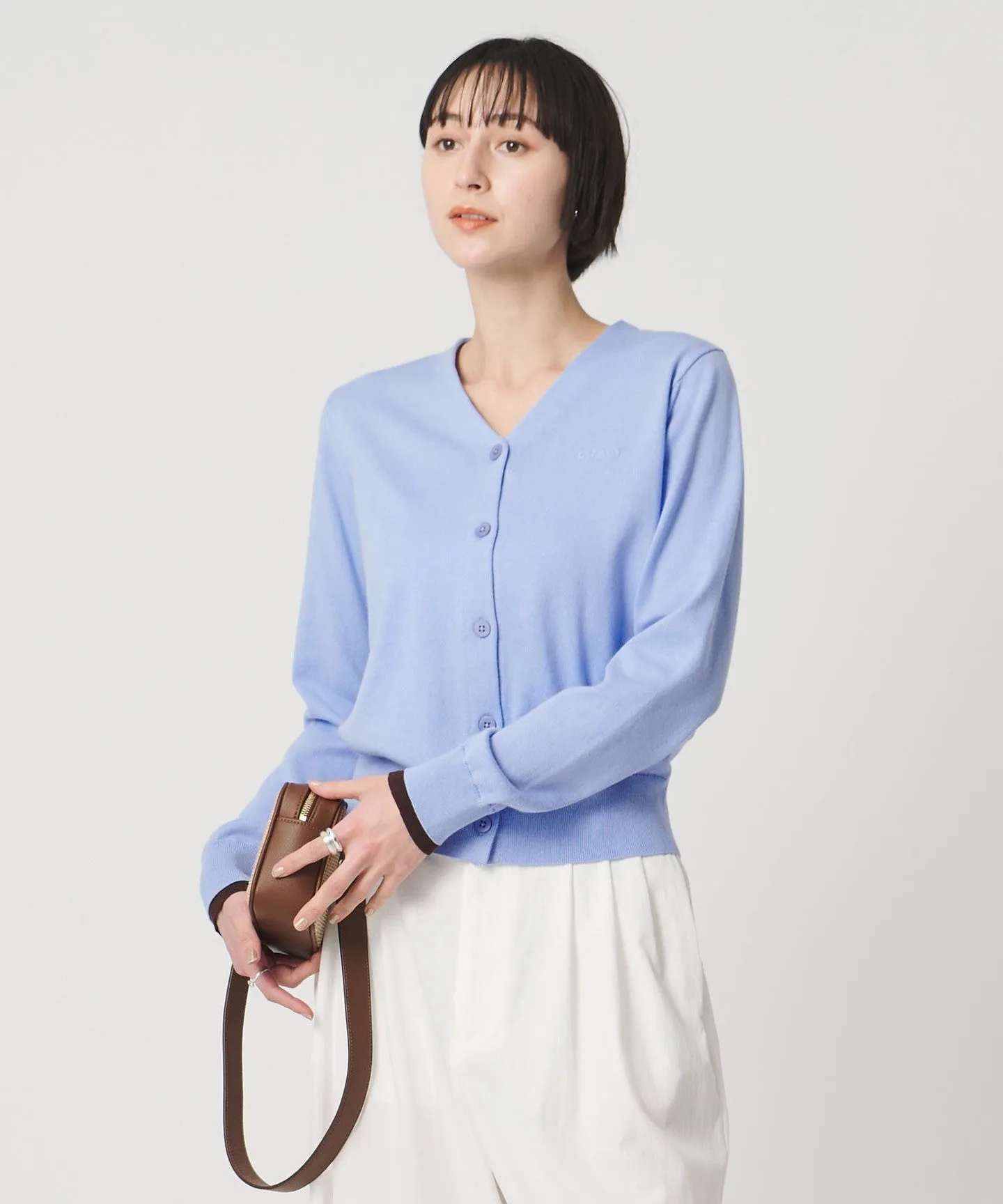 エンブロイダリー バイカラー カーディガン ‐ウォッシャブル‐ sold by United Arrows