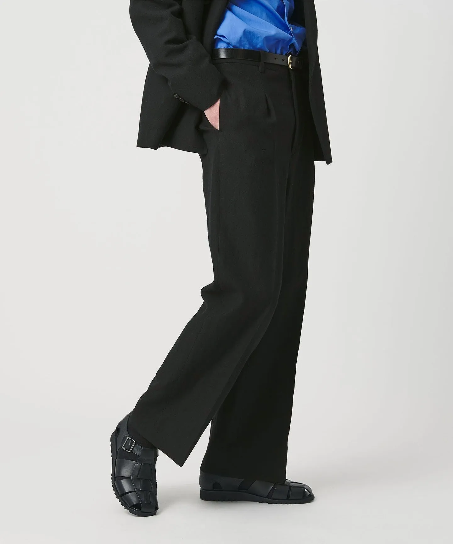 スリーク ウール リネン 1プリーツ トラウザー セットアップ対応 sold by United Arrows product image thumbnail 3