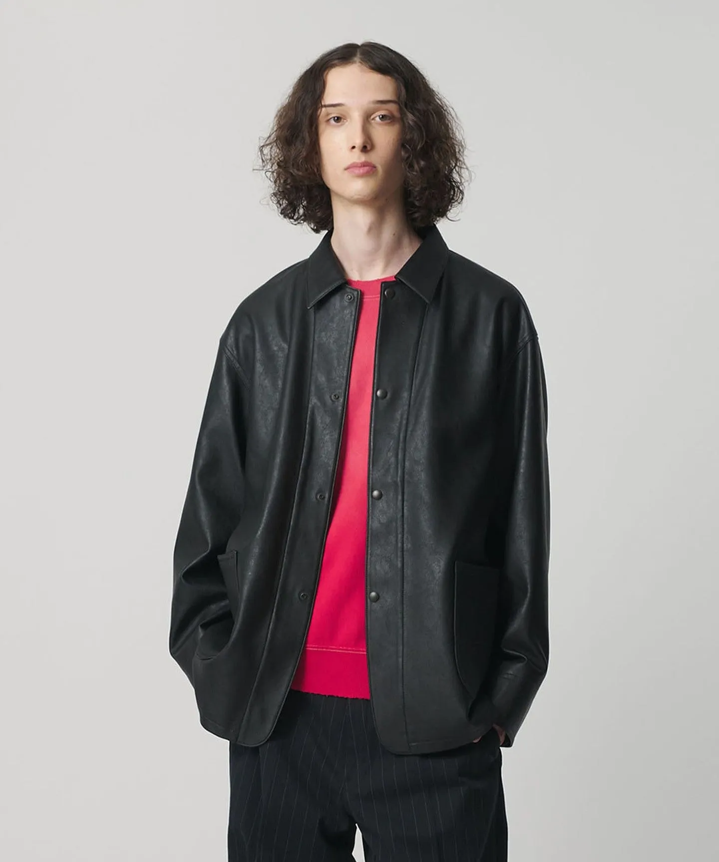 レザーライク カバーオール sold by United Arrows
