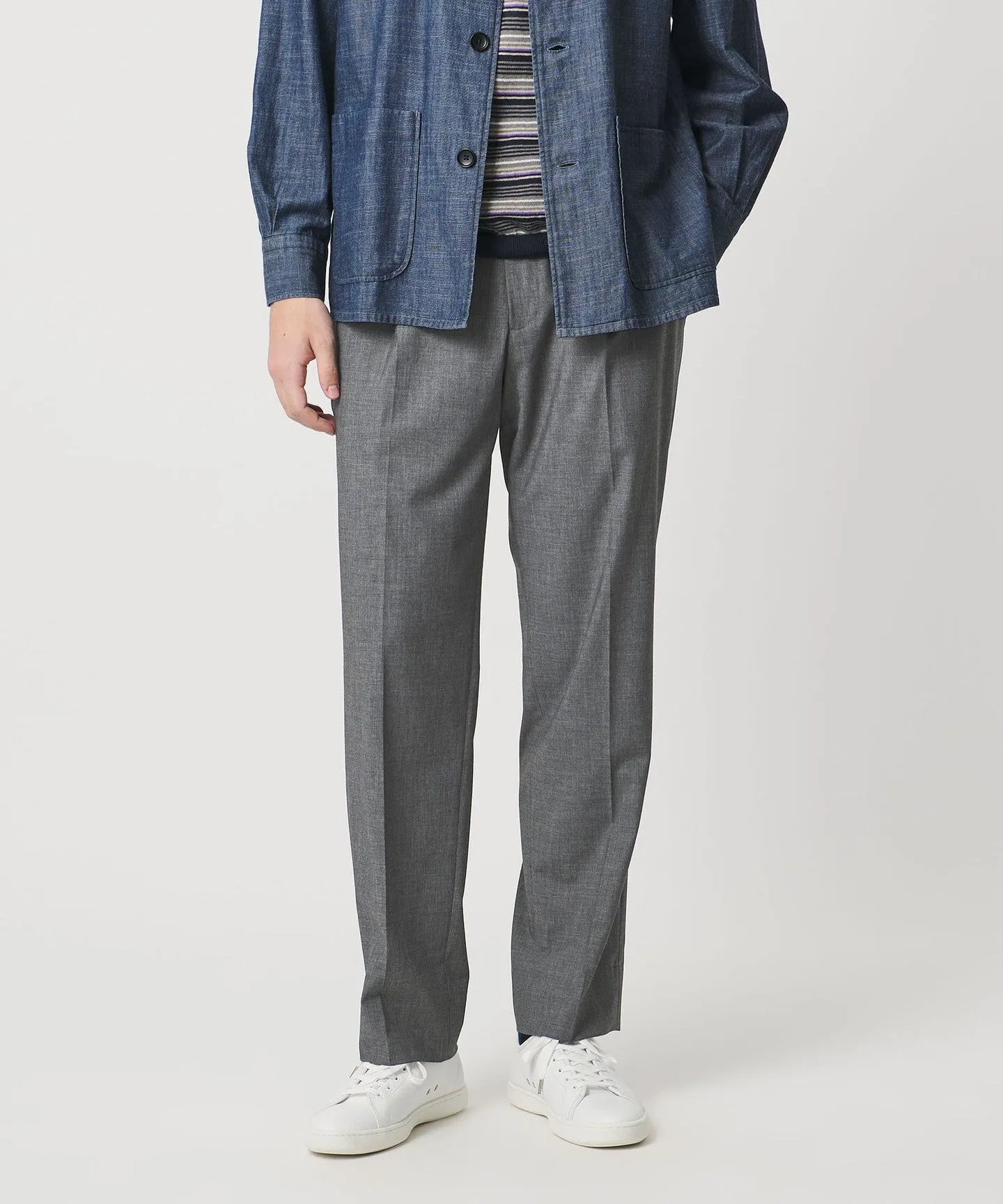 TR バックシャーリング 1プリーツ イージー スラックス ストレッチ 接触冷感 sold by United Arrows product image thumbnail 3