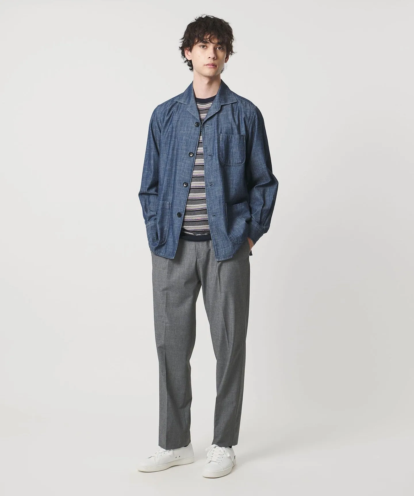 TR バックシャーリング 1プリーツ イージー スラックス ストレッチ 接触冷感 sold by United Arrows product image thumbnail 4