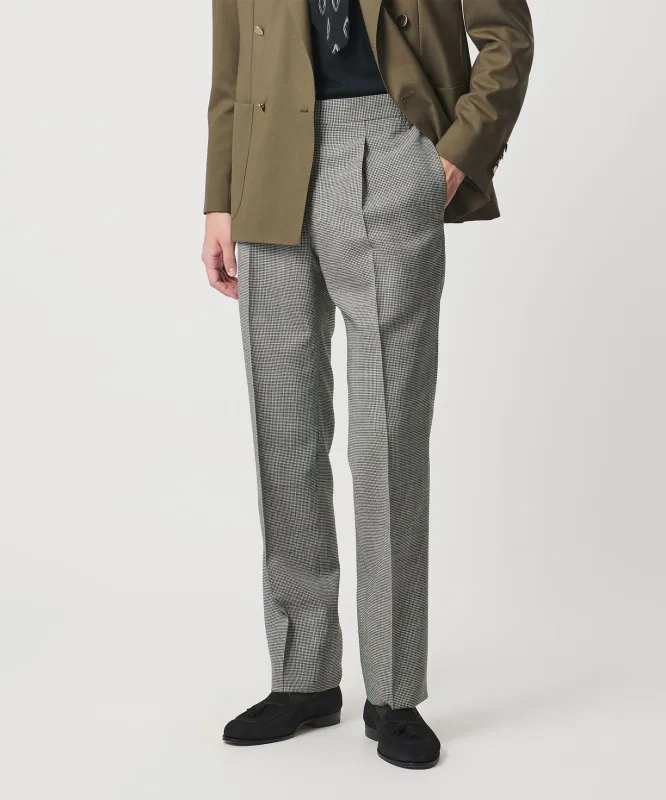 ハウンドトゥース  サイドアジャスター １プリーツ スラックス made by United Arrows