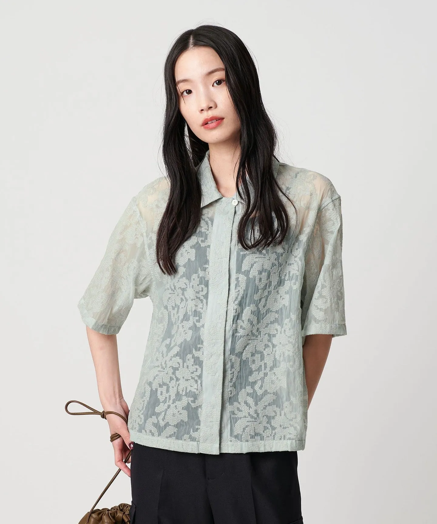 ナイロン エンブロイダリー ショートスリーブシャツ ウォッシャブル sold by United Arrows product image thumbnail 3
