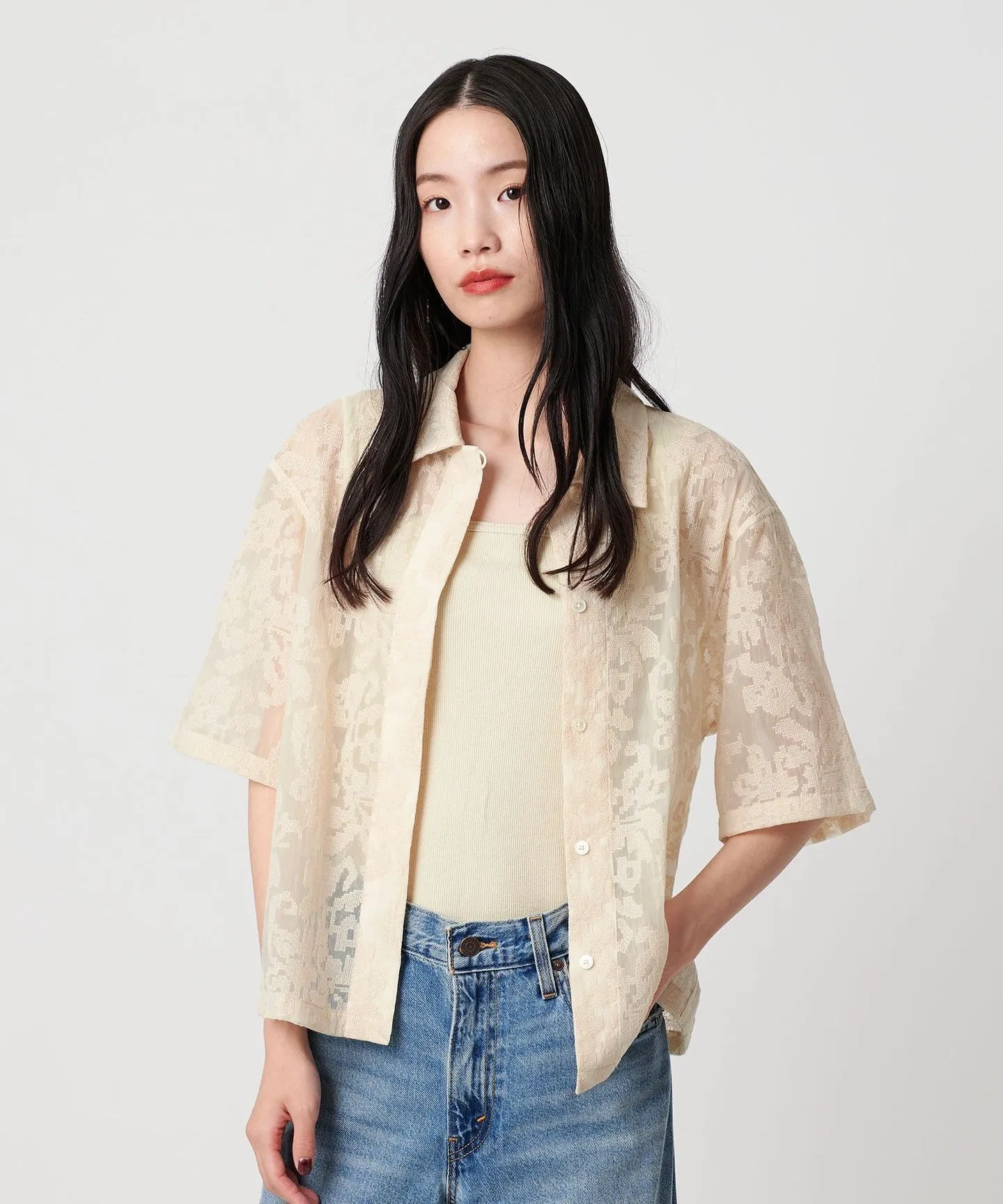 ナイロン エンブロイダリー ショートスリーブシャツ ウォッシャブル sold by United Arrows product image thumbnail 5