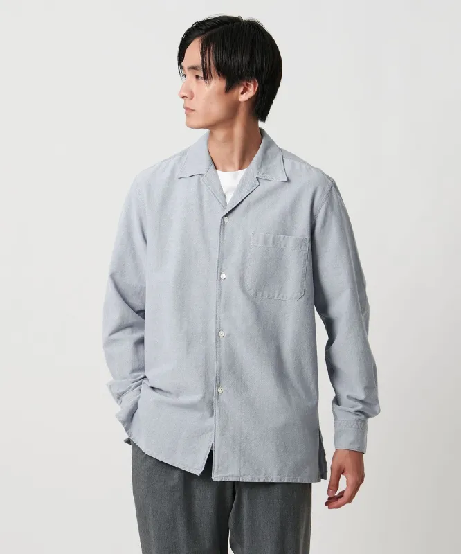 オーガニック オックスフォードデニム オープンカラーシャツ made by United Arrows