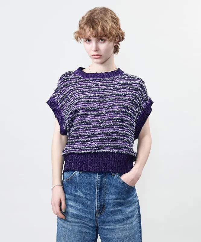 [ASTRAET]ボーダー ノースリーブ クルーネックニット made by United Arrows