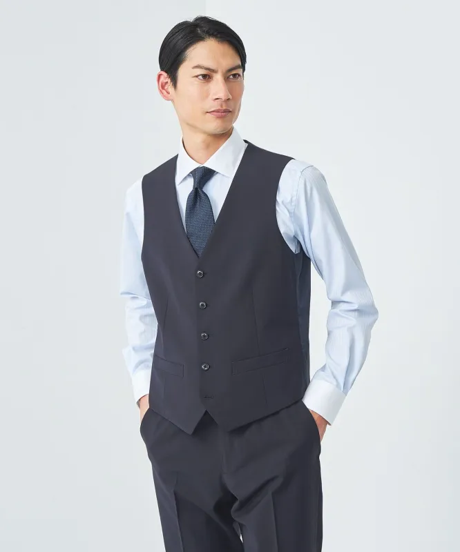 A+ TWPU トロピカル無地 スリム 5B スーツベスト -ウォッシャブル- made by United Arrows