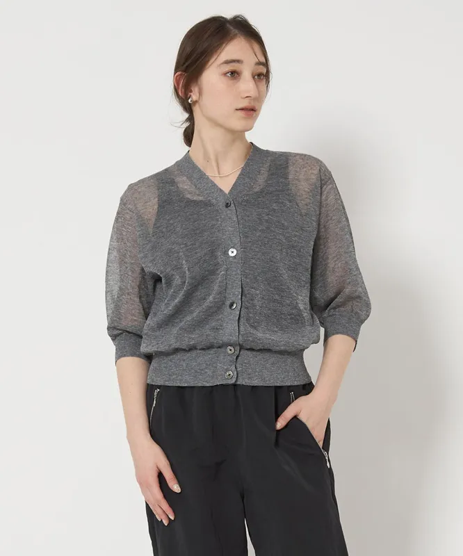 シアー Vネック カーディガン 5SL made by United Arrows