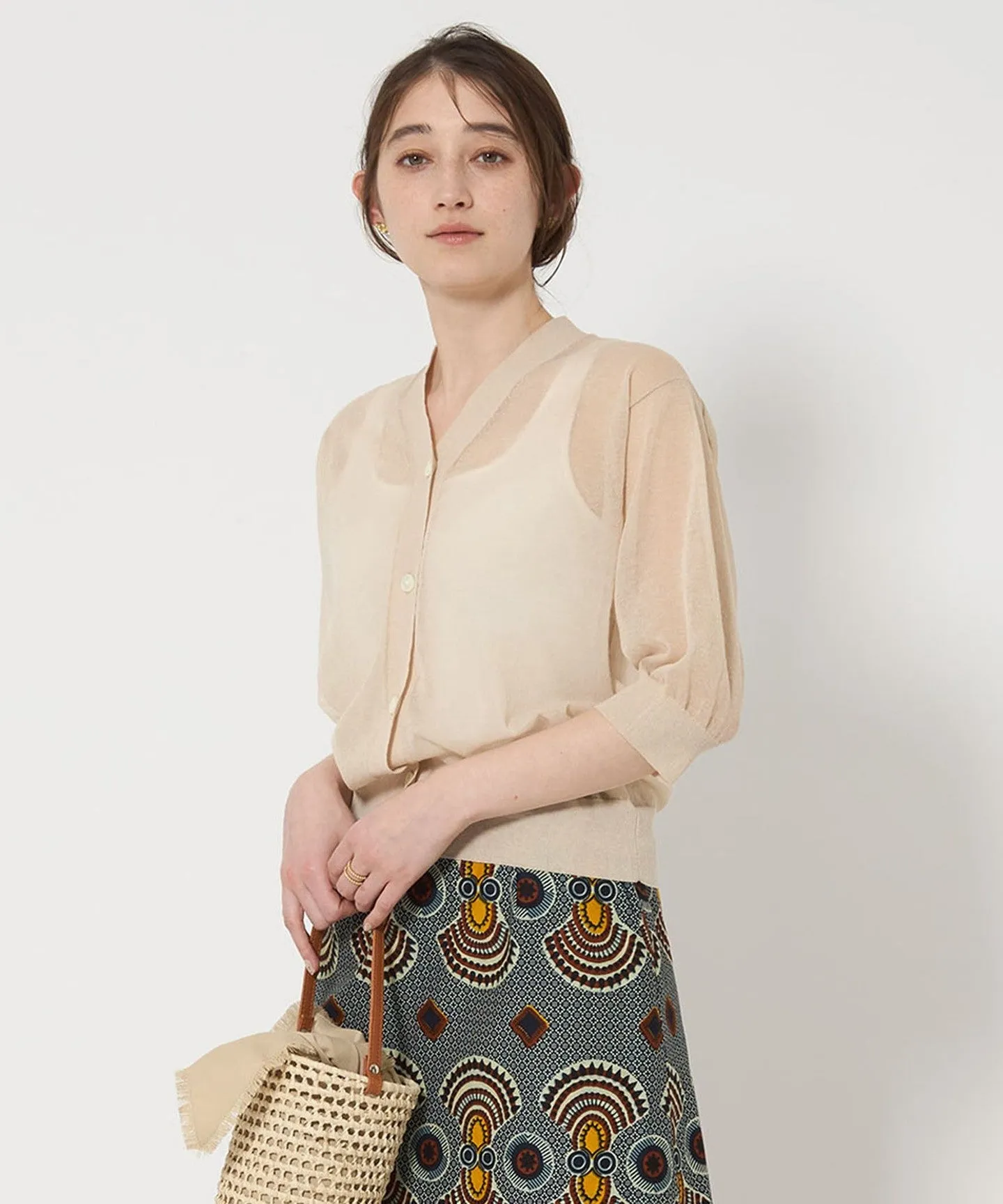 シアー Vネック カーディガン 5SL sold by United Arrows product image thumbnail 4