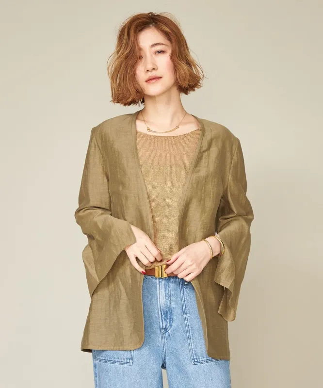 [conte]シアー  ノーカラージャケット made by United Arrows