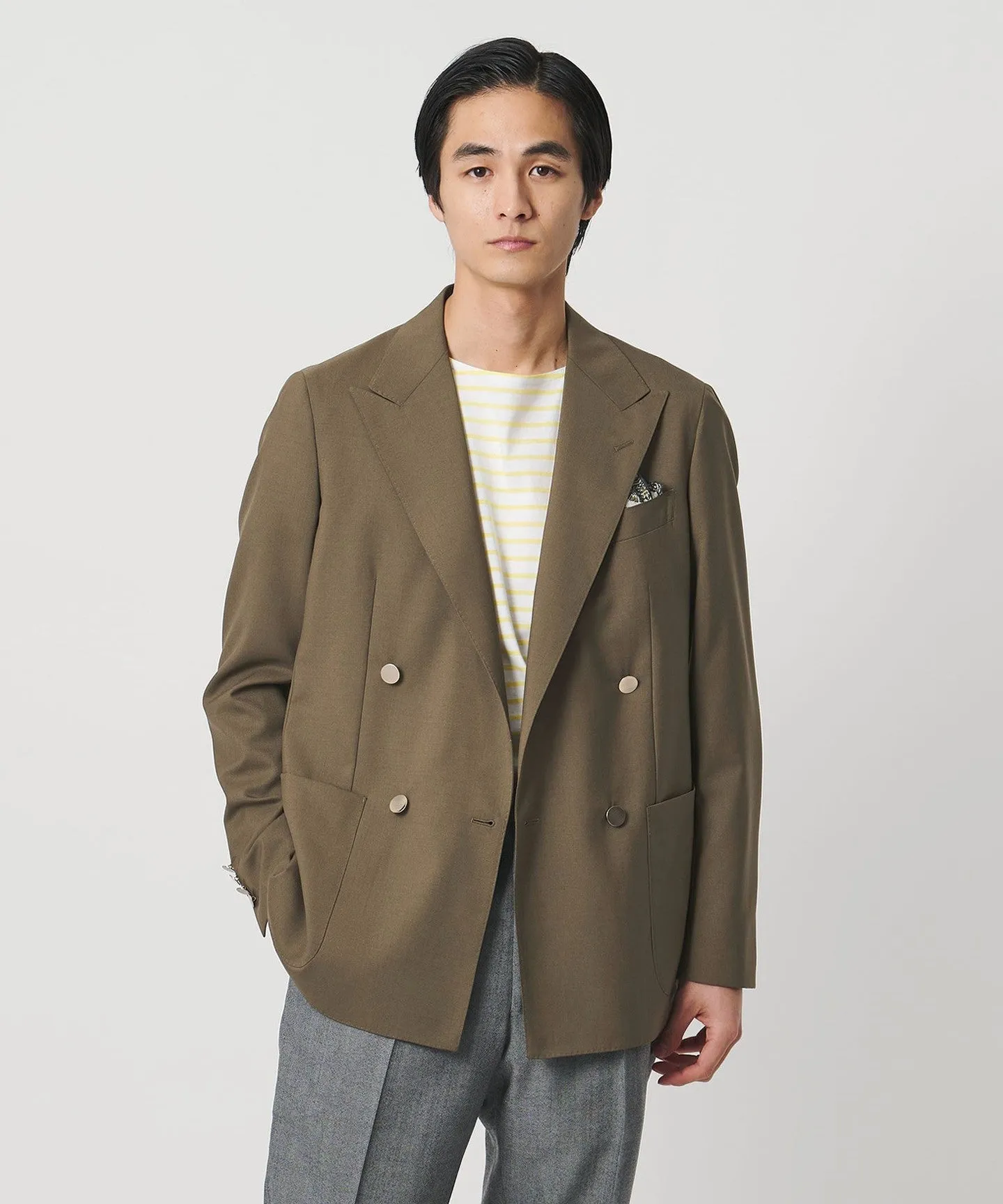 ウール モヘヤ 4ボタン ダブルブレストブレザー S‐MODEL sold by United Arrows product image thumbnail 2