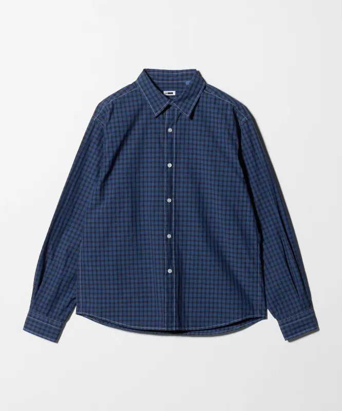 [H]オーバーダイ グリークチェック レギュラーカラーシャツ made by United Arrows