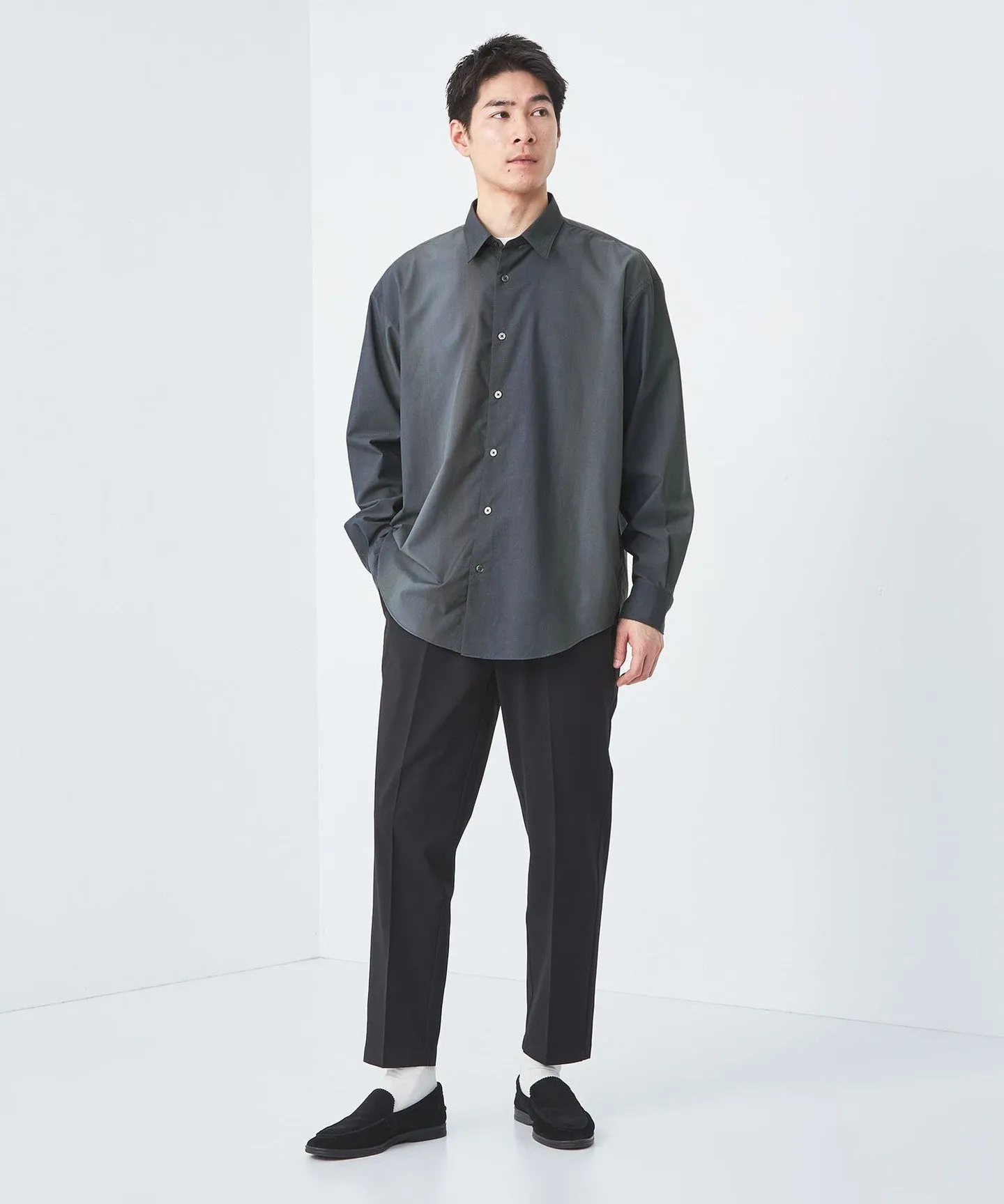 ポプリン オンブレ ストライプ レギュラーカラー シャツ sold by United Arrows product image thumbnail 4