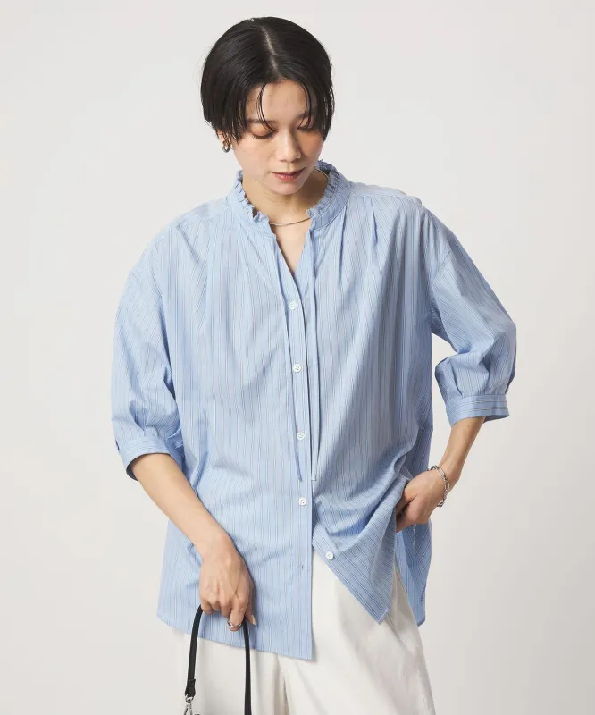 フリル ネック ショートスリーブ ブラウス made by United Arrows