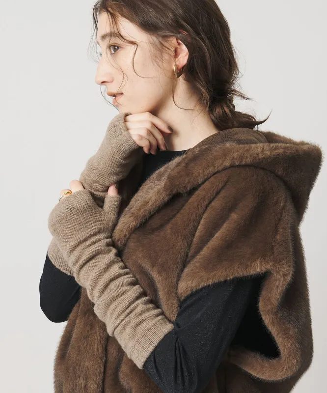 【別注】[Johnstons of Elgin]カシミヤ ロング フィンガーレスグローブ made by United Arrows