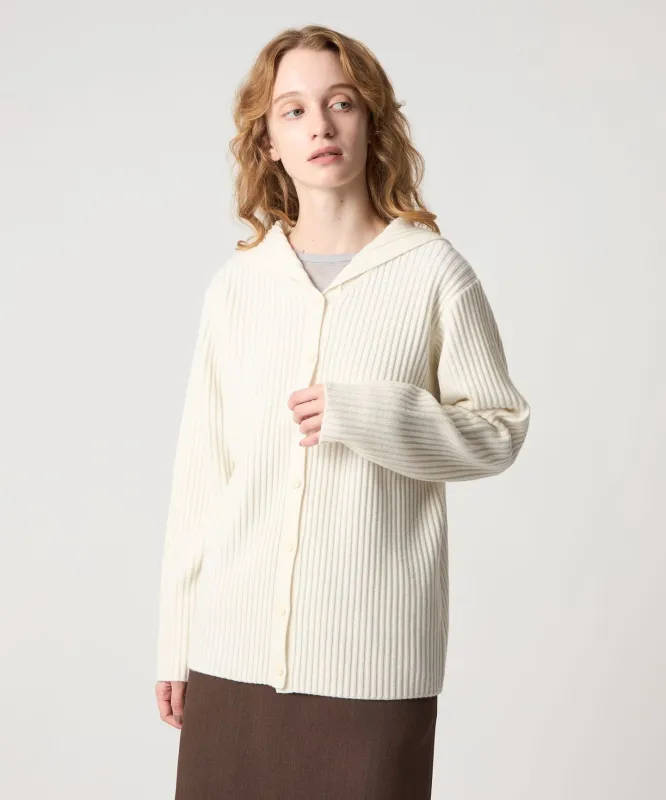 [Steven Alan]ウール リブ セーラーカラー カーディガン made by Steven Alan