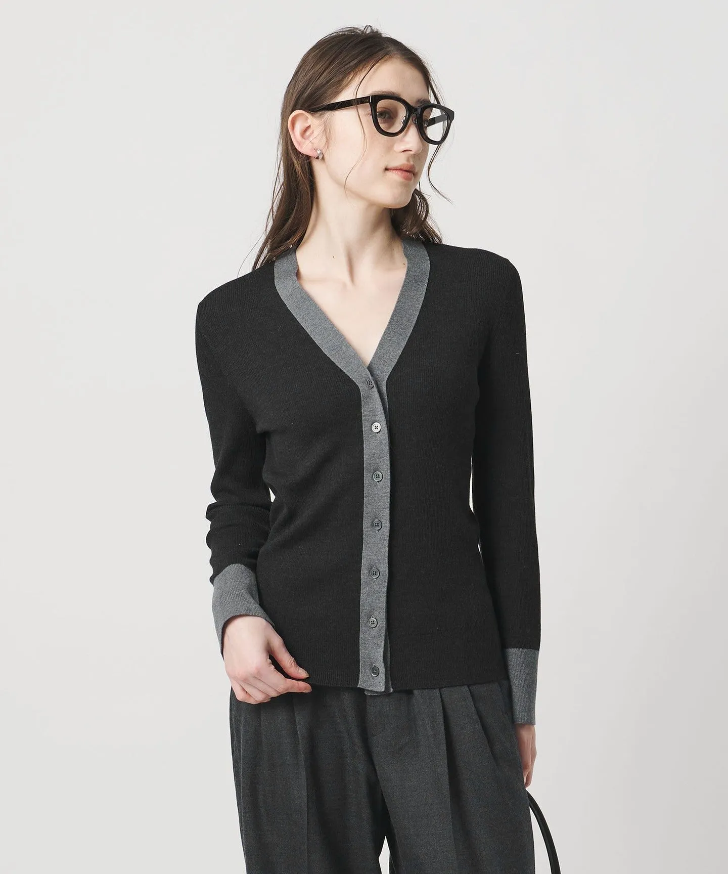 18G ウール リブ カーディガン sold by United Arrows product image thumbnail 2