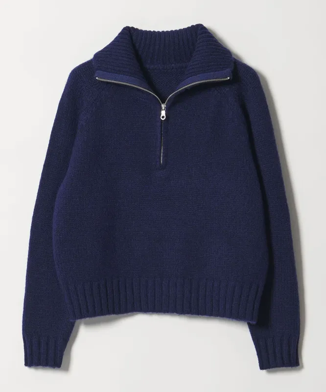 ウールナイロン ハーフジップ ニットプルオーバー made by United Arrows