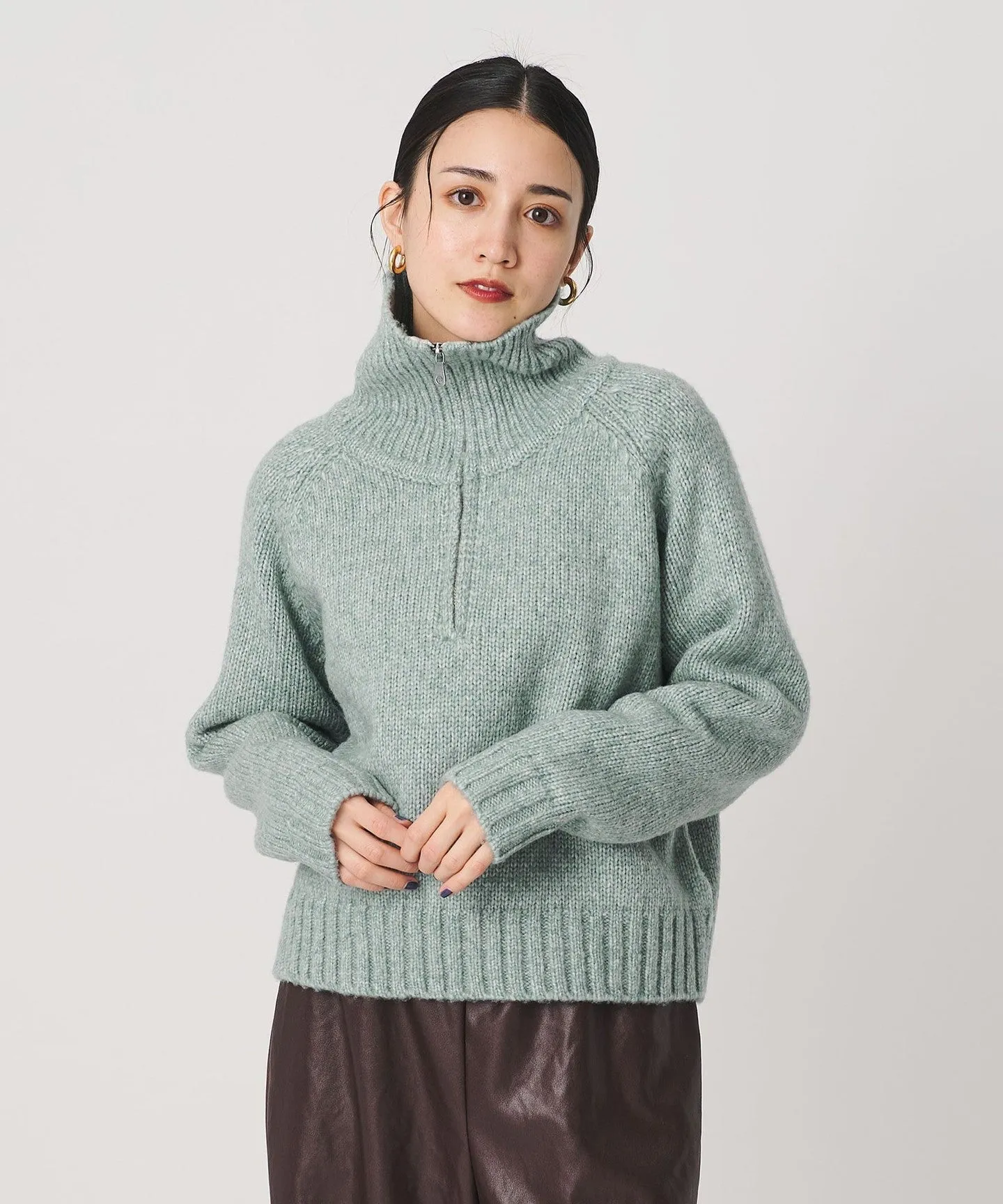 ウールナイロン ハーフジップ ニットプルオーバー sold by United Arrows product image thumbnail 3