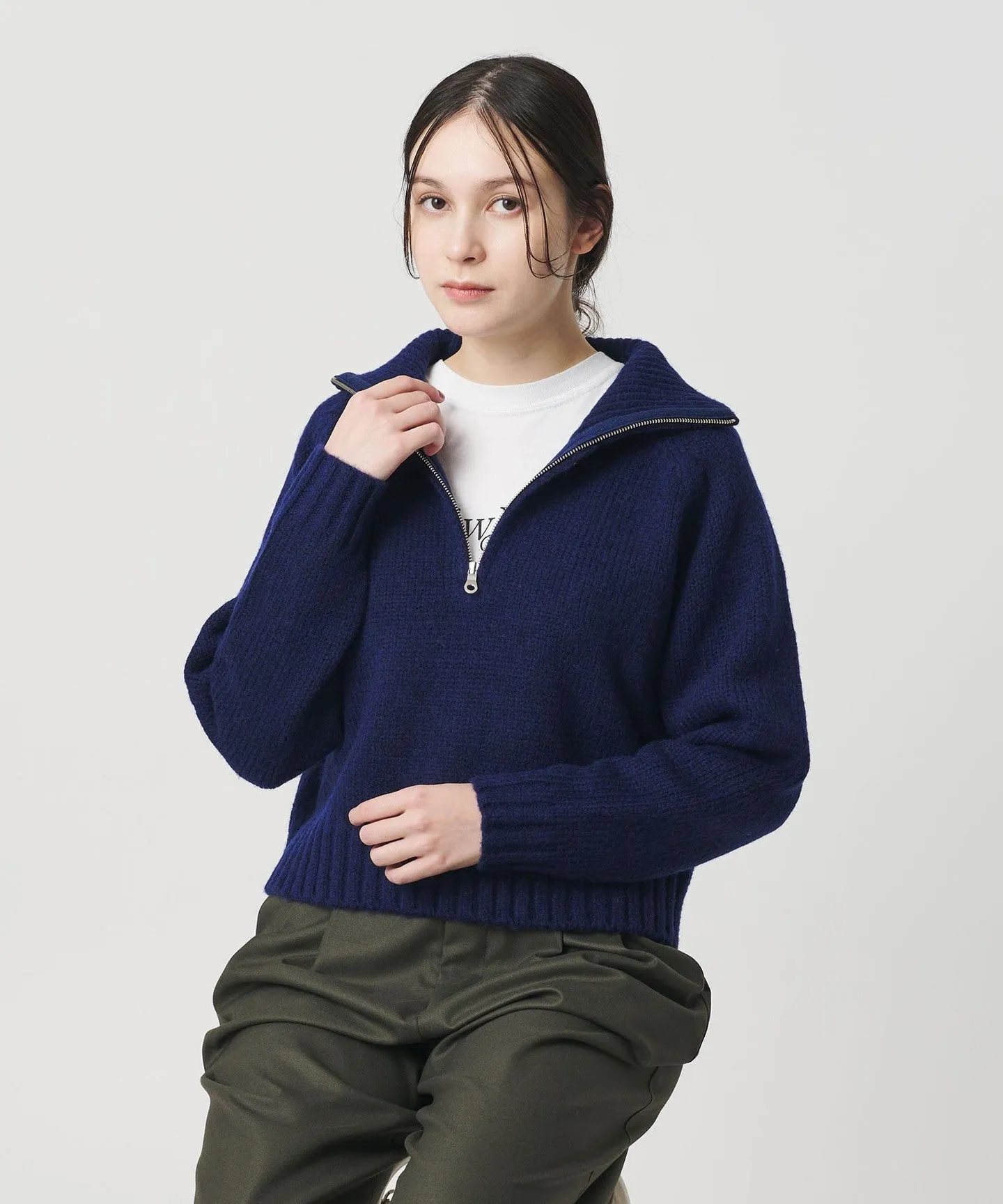 ウールナイロン ハーフジップ ニットプルオーバー sold by United Arrows product image thumbnail 4