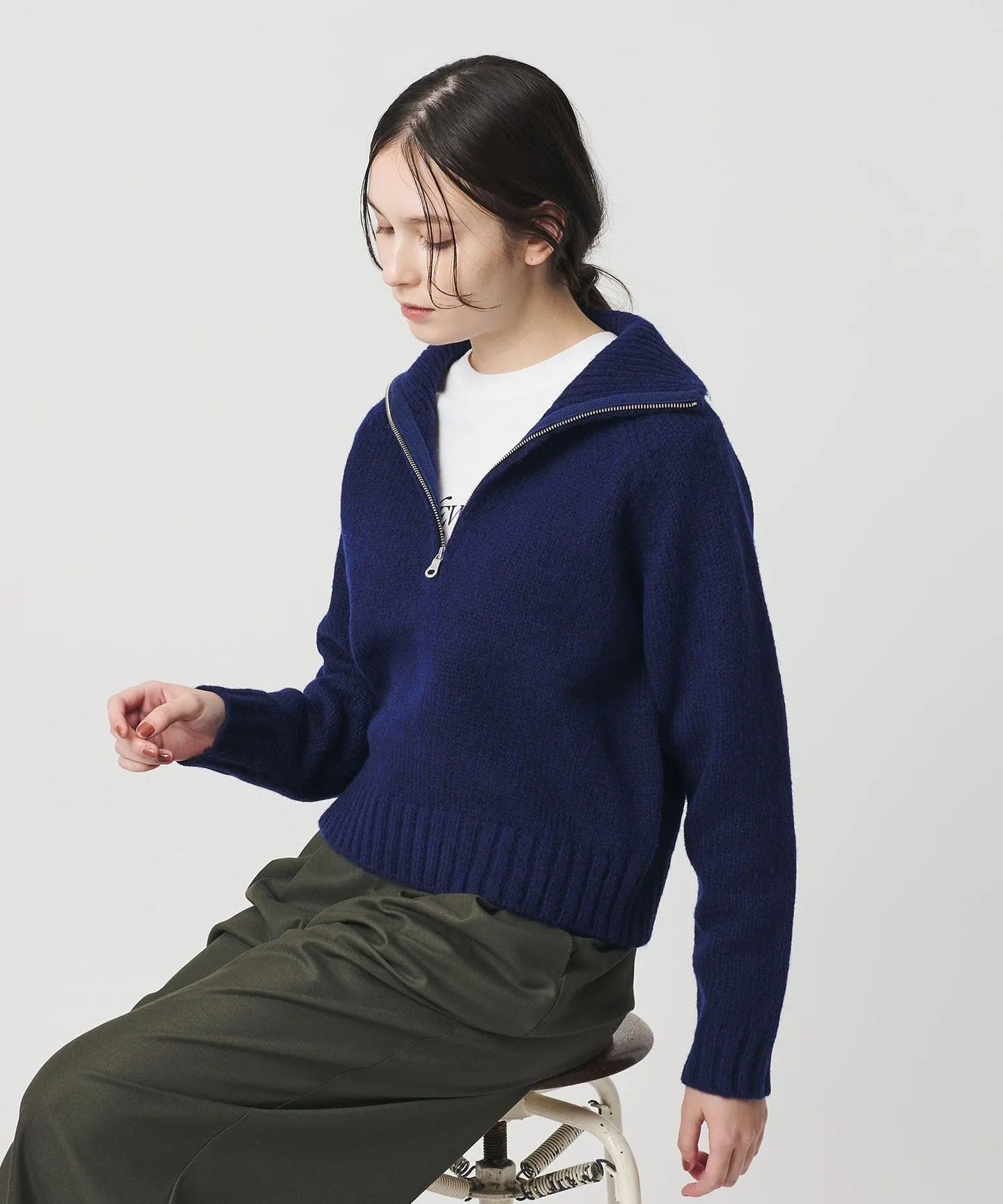 ウールナイロン ハーフジップ ニットプルオーバー sold by United Arrows product image thumbnail 5
