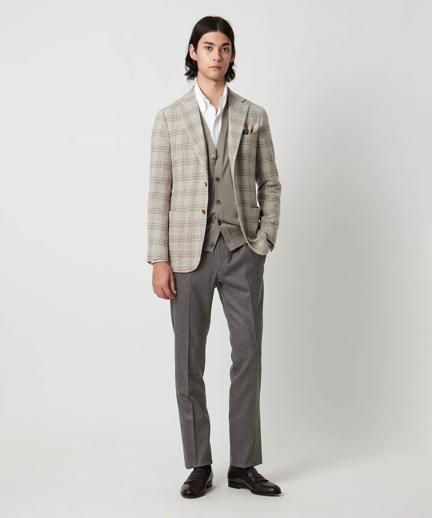 ライトサキソニー テーパード ノープリーツ スラックス ヨコストレッチ sold by United Arrows product image thumbnail 4
