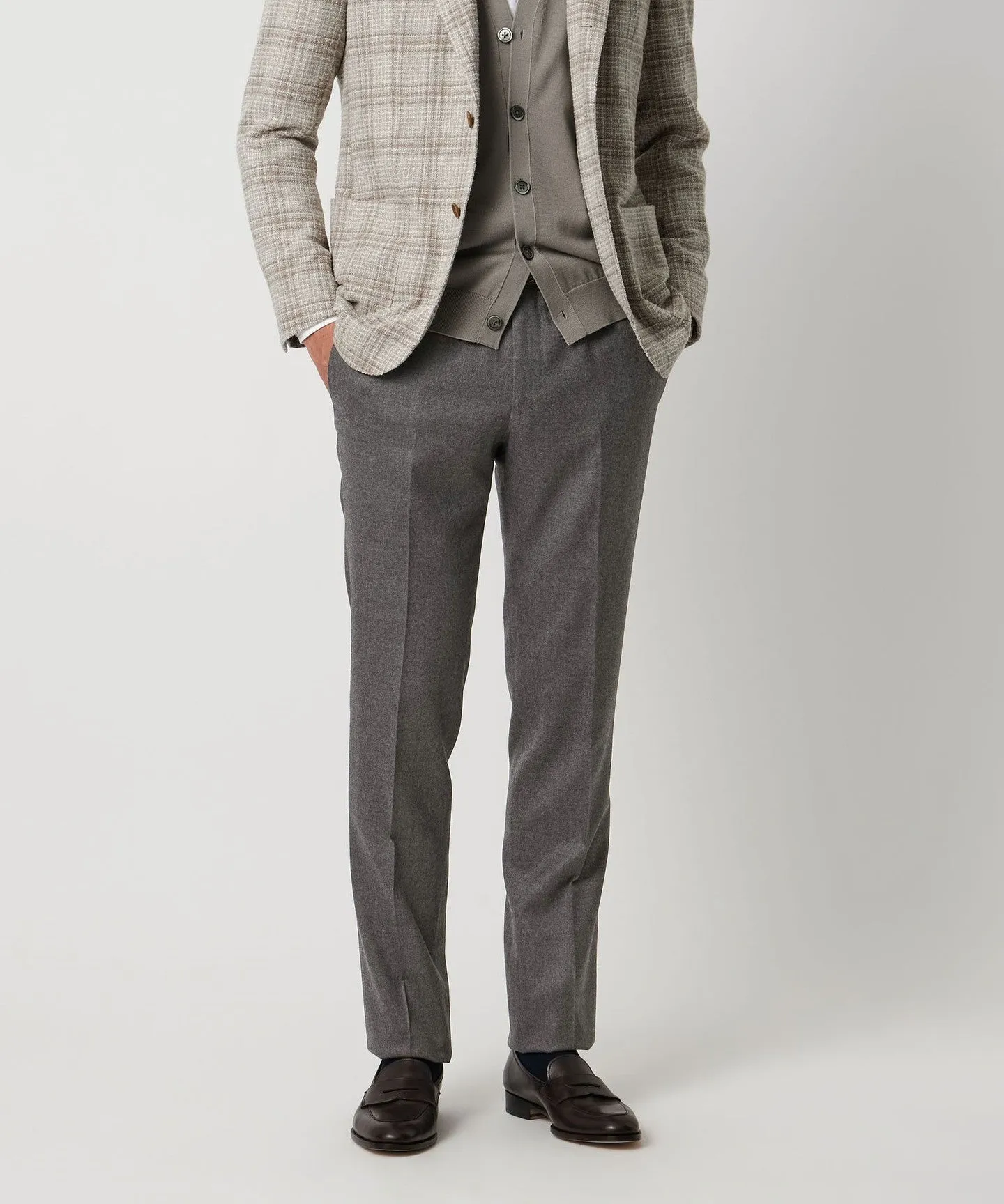 ライトサキソニー テーパード ノープリーツ スラックス ヨコストレッチ sold by United Arrows product image thumbnail 3