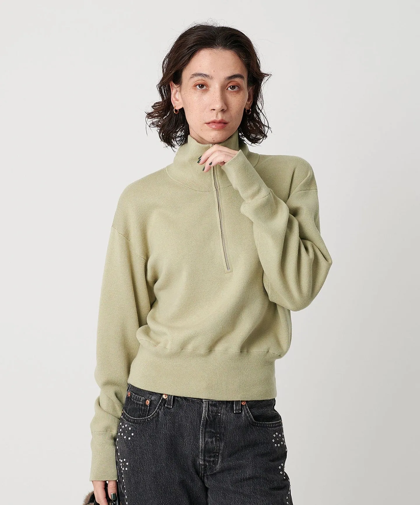 コットンカシミヤ ハーフジッププルオーバー ウォッシャブル sold by United Arrows product image thumbnail 4